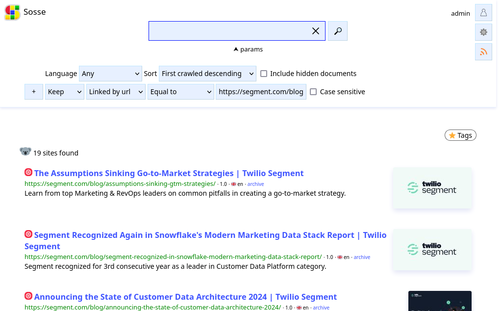 Screenshot showing summary metadata